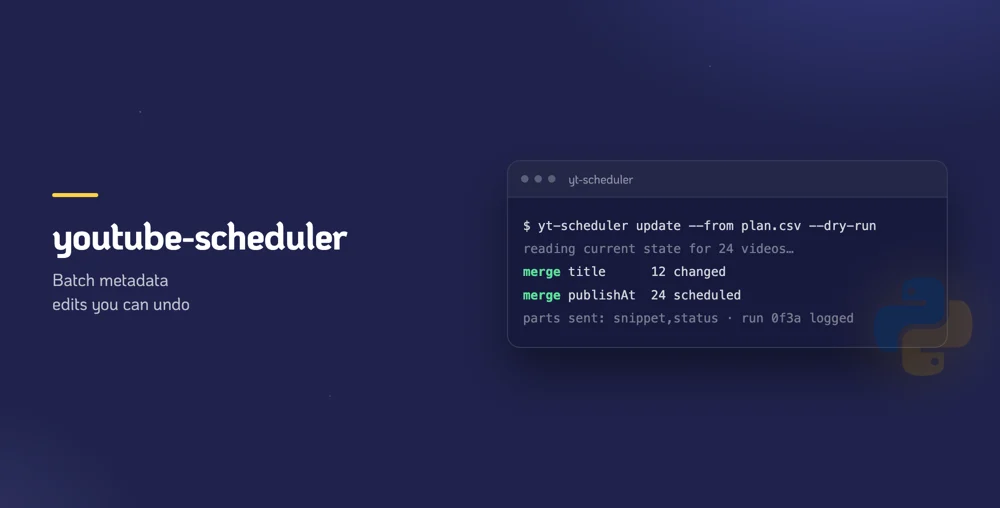 youtube-scheduler screenshot
